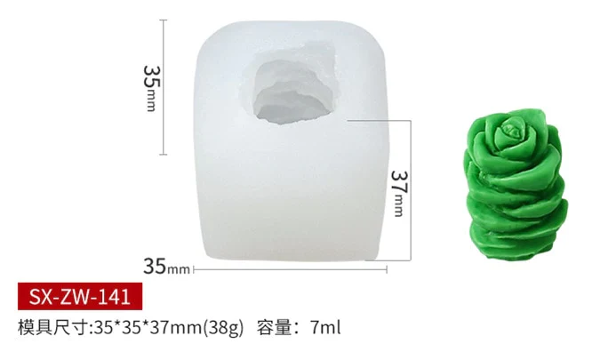 HULIANFU Mini Cactus Shape Candle Silicone Mold Handmade DIY Desktop Decoration Gypsum Epoxy Resin Aromatherapy Candle Silicone Mould - Deanwangkt