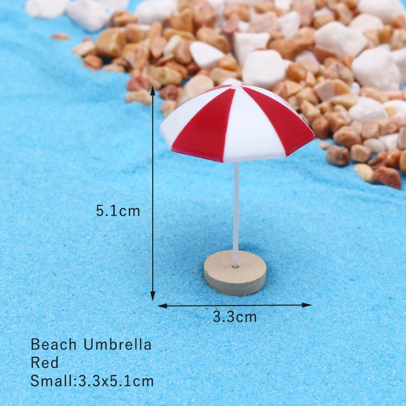 HULIANFU Ocean Beach Style Miniatures Artificial Sunshade Umbella Chair Anchor Micro Landscape For Garden Pastoral DIY Accessories Decor - Deanwangkt