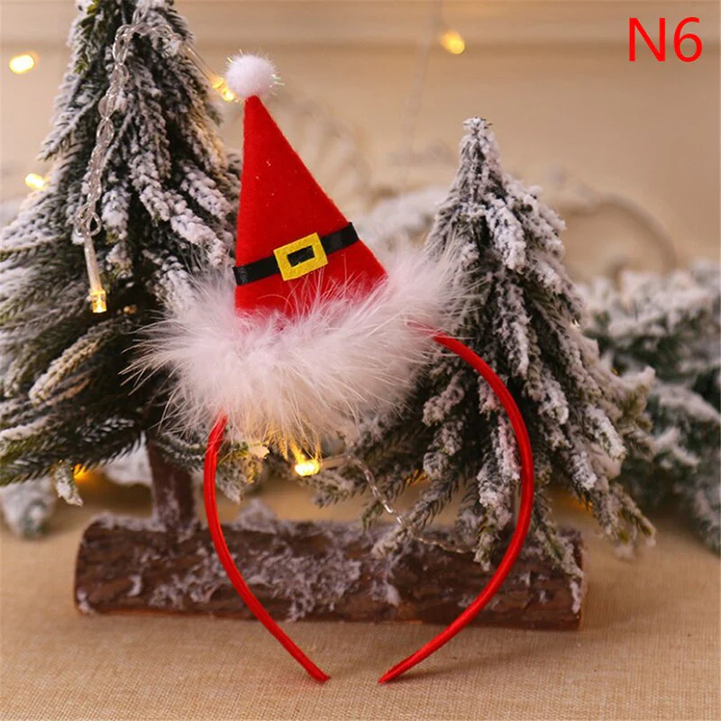 HULIANFU 2026  Christmas Headbands Santa Tree Elk Antlers Headband Kids Adult Headwear Reindeer Ornaments Christmas Decor Party Cosplay Gifts - Deanwangkt
