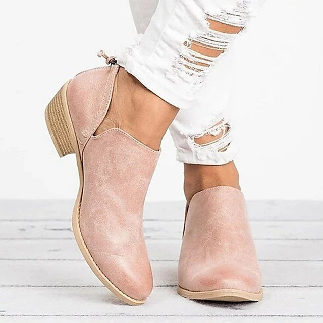 Women's Boots Slouchy Boots Chelsea Boots Outdoor Office Daily Booties Ankle Boots Summer Low Heel Cuban Heel Round Toe Elegant Casual Minimalism Walking Shoes Faux Leather Zipper Solid Color Black - Deanwangkt
