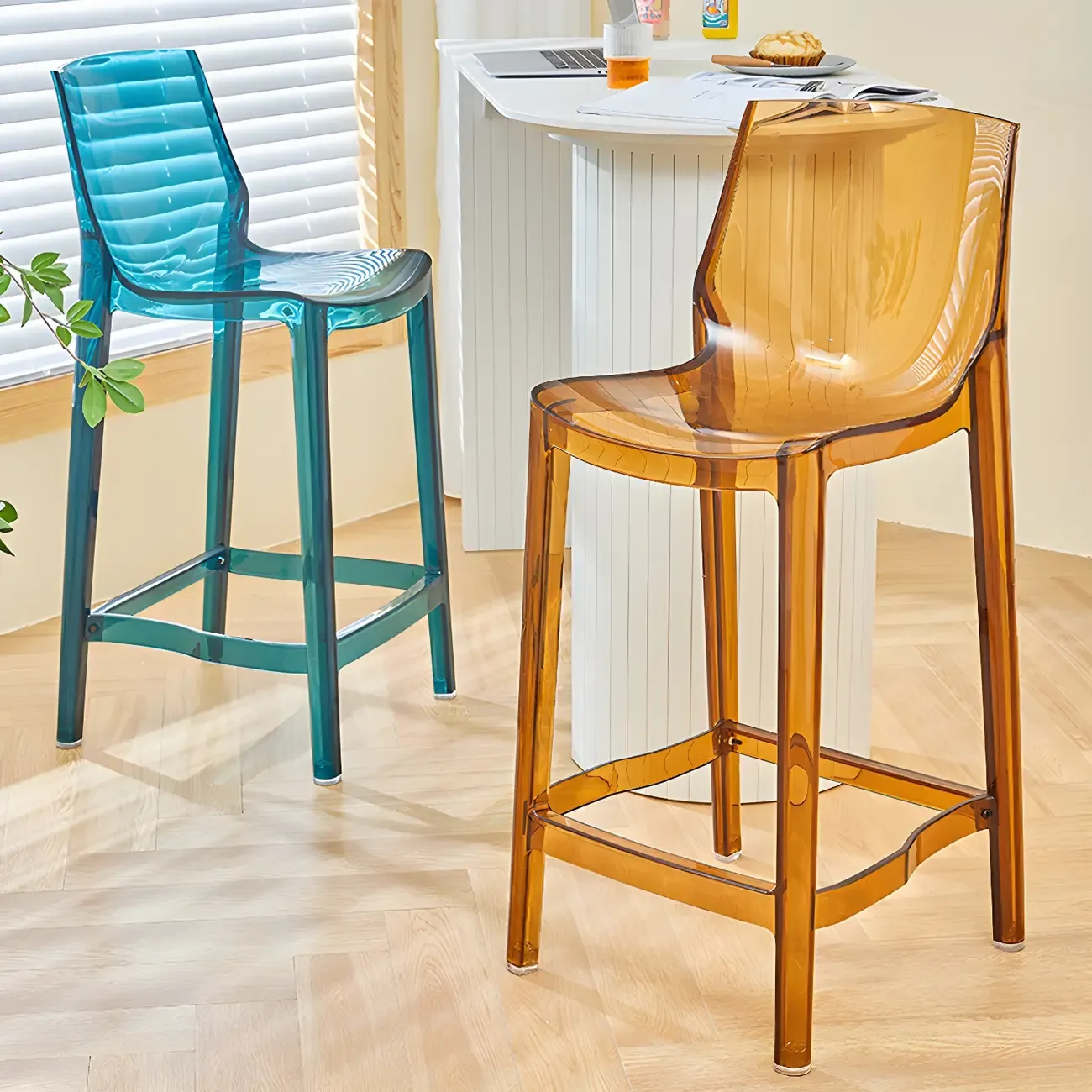 Modern Acrylic Vibrant Durable Colourful Sleek Bar Stool