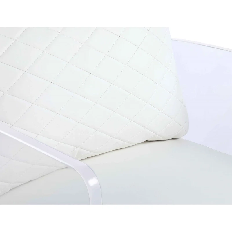 Somette Acrylic Counter Height Stool with Plush White Upholstery - N/A