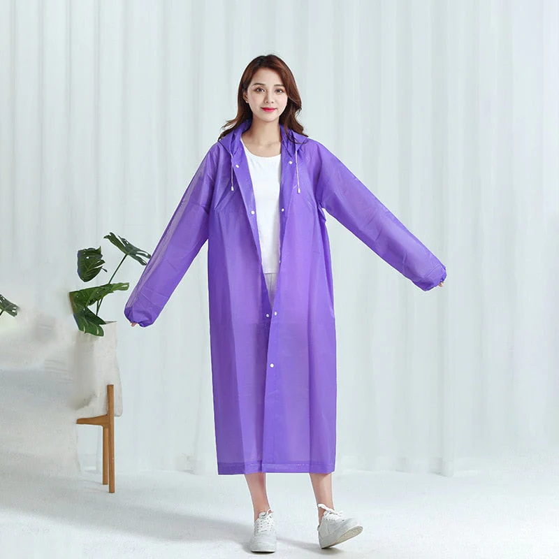 HULIANFU Reusable Thicken Women Men Rain Coat Waterproof Jacket Poncho Cloak Hood Hoodie Suit Raincoat For Tourism Fishing Cycling Hiking - Deanwangkt