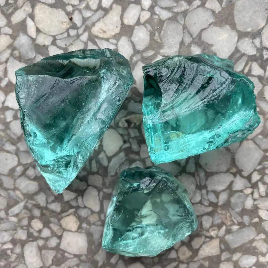 HULIANFU Very beautiful Clear Glass Crystal Stone Home Decoration Light Green Glass Material Garden Decor - Deanwangkt