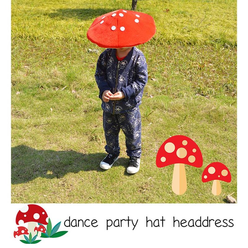 HULIANFU Red Mushroom Hat Toad Hat Mushroom Costume Party Funny Decoration Hat For Kids Funny Hats For Children Shooting (White And Red) - Deanwangkt