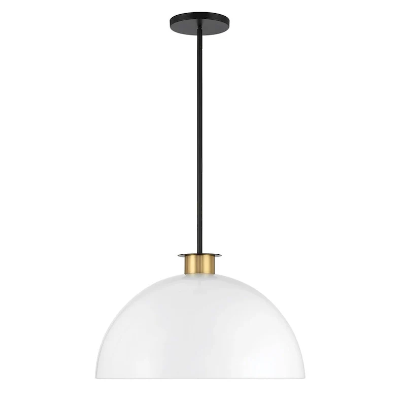 Gigi 1 Light Black & Aged Brass Pendant - 23.5 W x 14.25 H