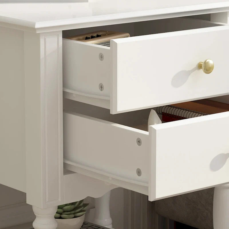 Nightstand Side Table Wood Night Stand White Bedside Table Lacuqer