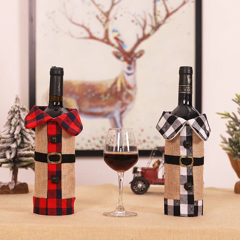 HULIANFU   Xmas Wine Bottle Dust Cover Noel Navidad Christmas Decoration for Home Dinner Decor Christmas Gift Tree Ornament New Year 2026 - Deanwangkt