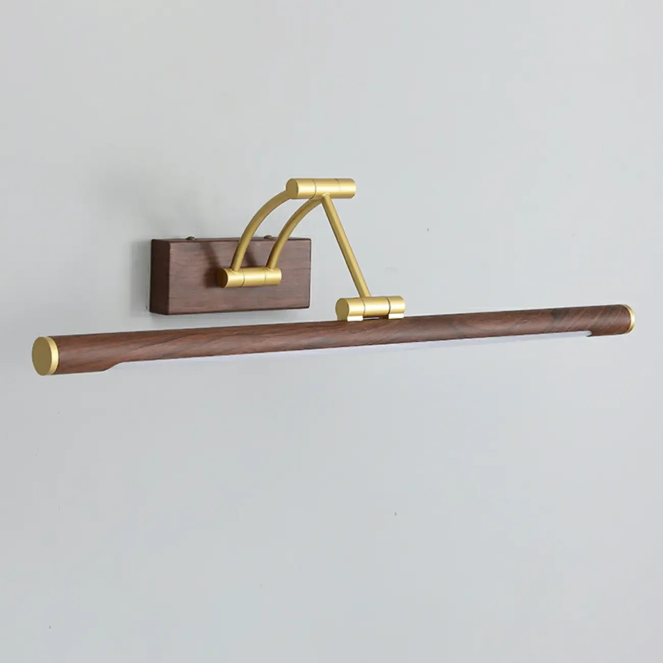 Modern Wood LED Tubular Vanity Light with Swing Arm