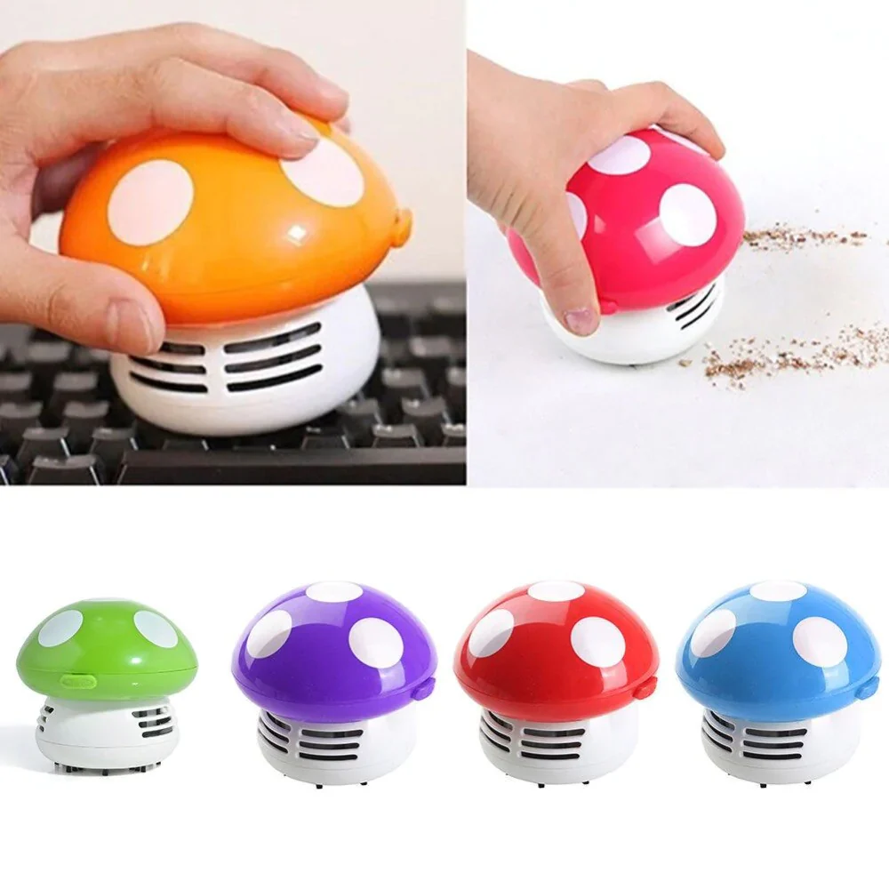 HULIANFU Mini Vacuum Cleaner 6 Colors Cute Mini Mushroom Corner Desk Table Dust Vacuum Cleaner For Car Home Computer Sweeper - Deanwangkt
