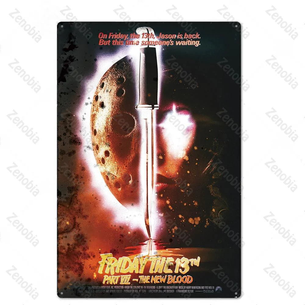 HULIANFU Vintage Horror Movies Metal Poster Wall Art Stickers for Pub Bar Club Home Wall Room Decoration Retro Mtal Sign Plaque Tin Plate - Deanwangkt