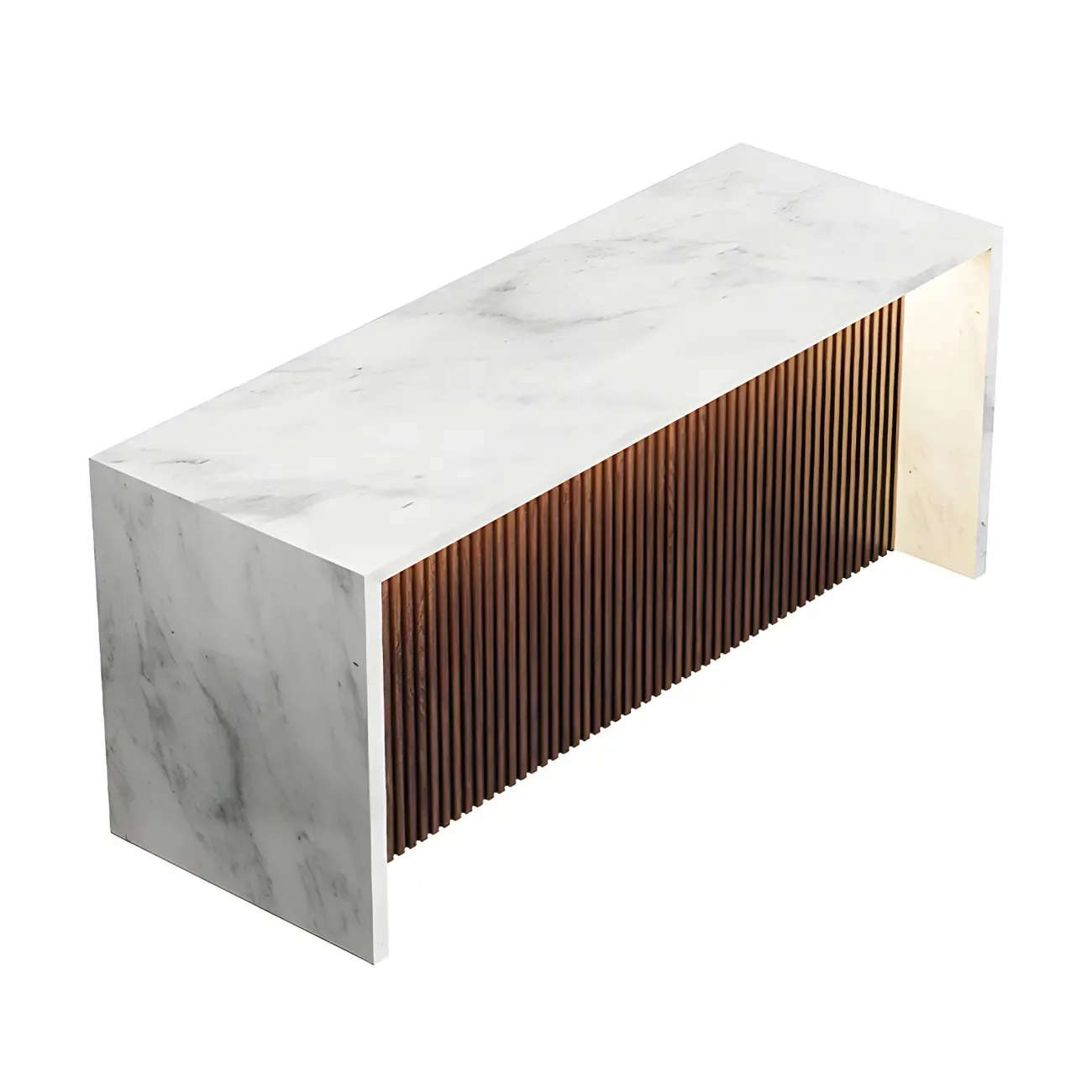 Modern LED White Marble Counter Height Bar Table