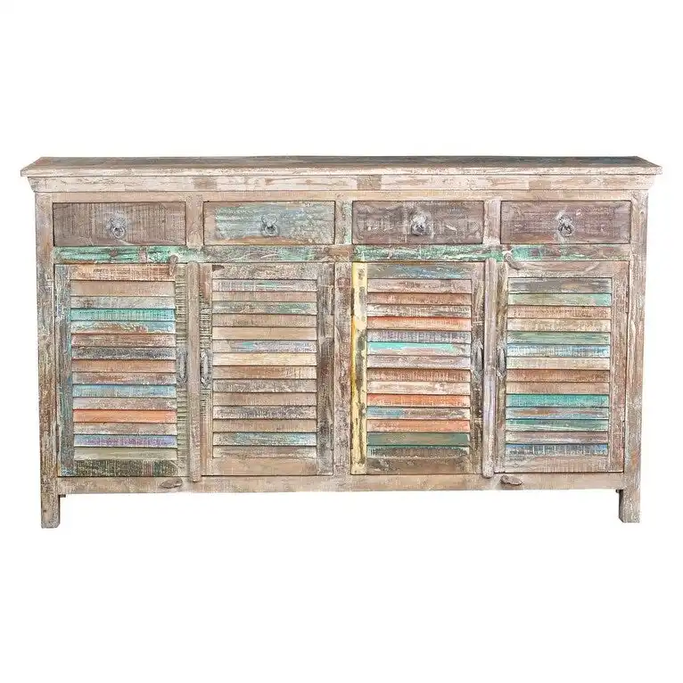 Lexington 4-Drawer 4-Door Shutter Sideboard, Vintage White