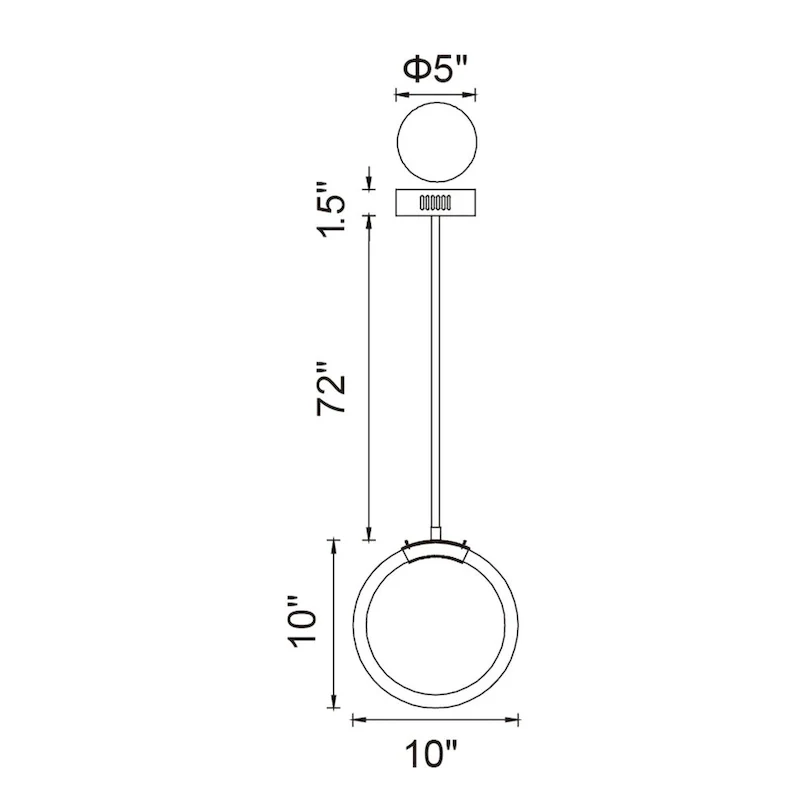 Hoops 1 Light LED Pendant With Satin Gold Finish - Satin Gold