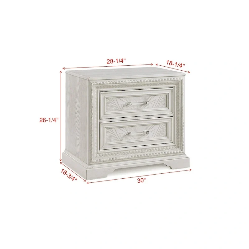 Oliver 5 Piece Cream Panel Bedroom Set