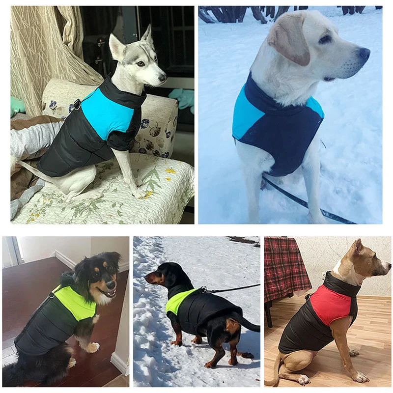 HULIANFU New Waterproof Big Dog Vest Jacket Winter Warm Pet Dog Clothes For Small Large Dogs Puppy Pug Coat Dogs Pets Clothing 4XL 5XL - Deanwangkt