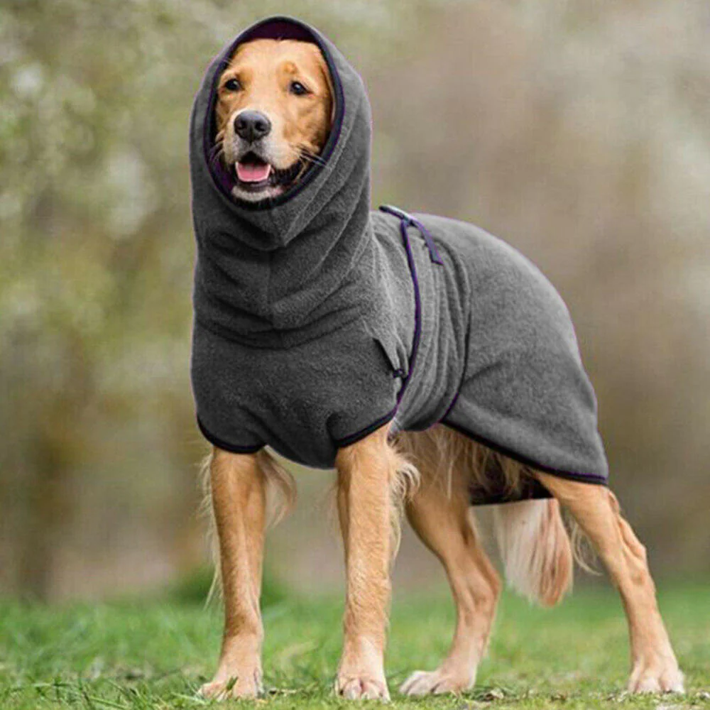 HULIANFU Pet Clothes Dog Towelling Drying Super Absorbent Robe Soft quick drying Polyester Sleepwear Coat Warm Apparel - Deanwangkt
