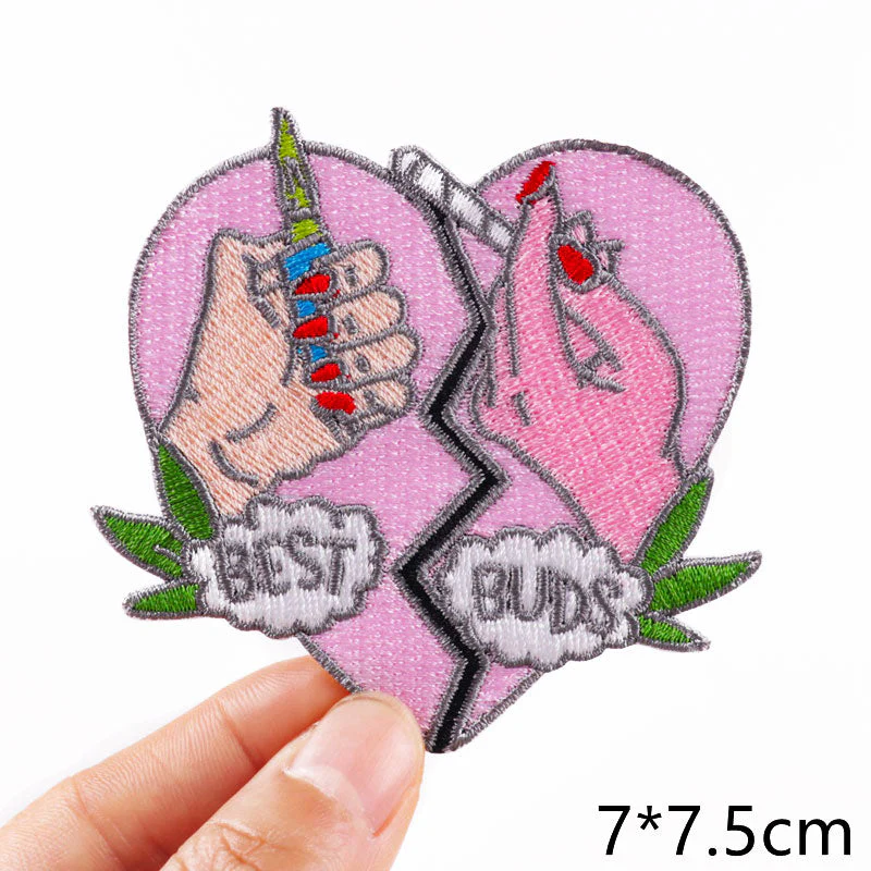 HULIANFU Van Gogh Embroidered Patches on Clothes DIY Cartoon Wave Applique Clothing Thermoadhesive Patches for Clothing DIY - Deanwangkt