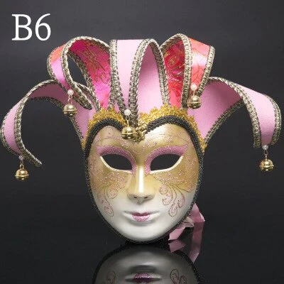 HULIANFU Newly High-end Venetian Masquerade Mask Mask Europe and The United States Halloween Clown Mask Show Supplies - Deanwangkt