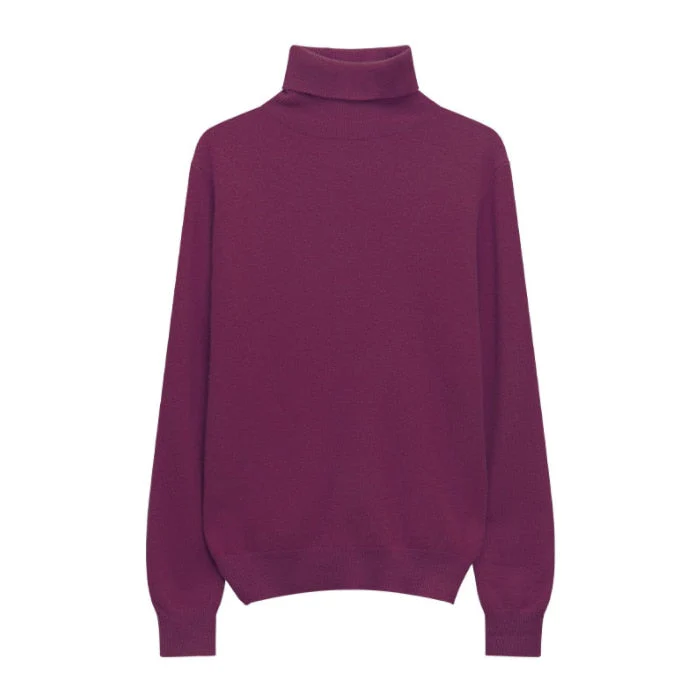Hulianfu Winter High Quality Wwomen's Wool Sweater Solid Color High-neck Pullover Long-sleeved Knit Top - Deanwangkt