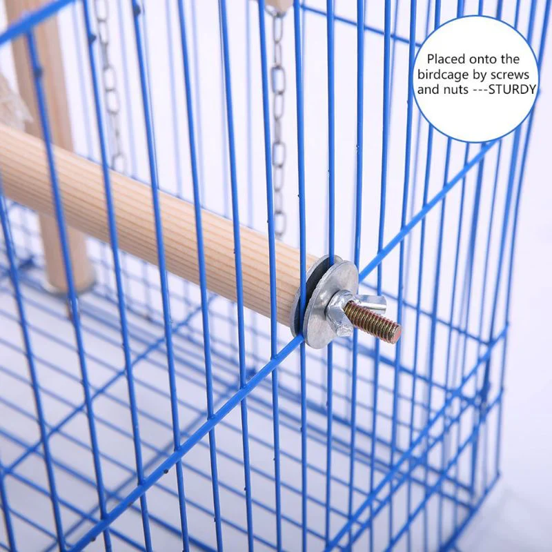 HULIANFU Parrot Climbing Ladder Swing Toy Natural Wood Bird Conure Cage Stand Rope Perch - Deanwangkt