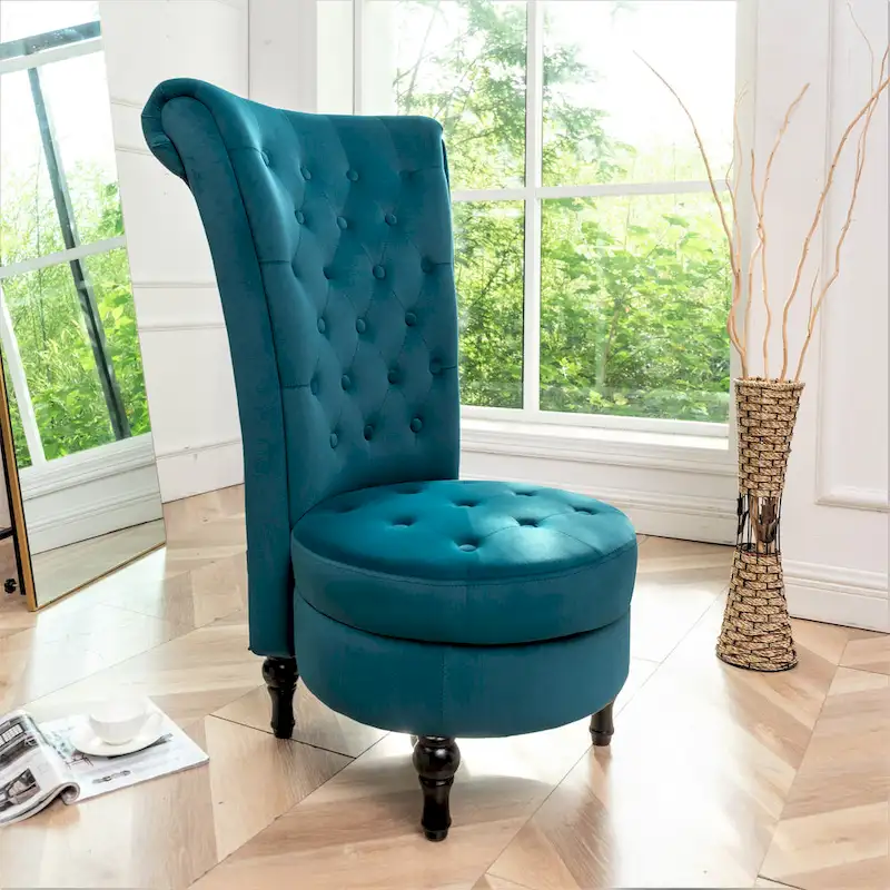 Gosser 20 Wide Velvet High Back Vanity Chair