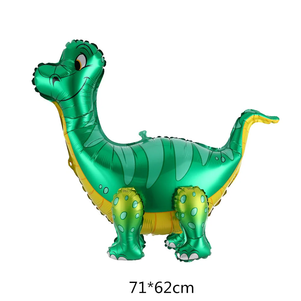 HULIANFU Large 4D Walking Dinosaur Foil Balloons Jungle Animal Boys Birthday Party Decors Jurassic  Standind Dragon Kids Toys Air Globos - Deanwangkt