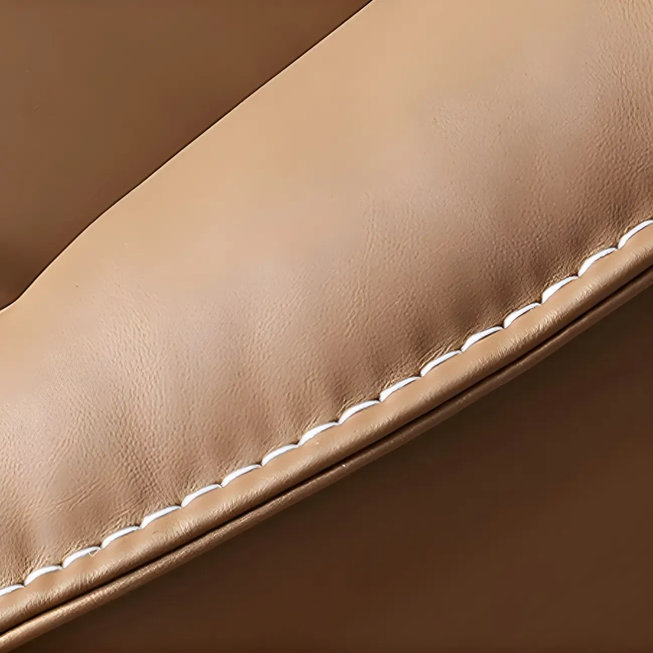 Modern Leather Brown Lounge Chair with Ottoman