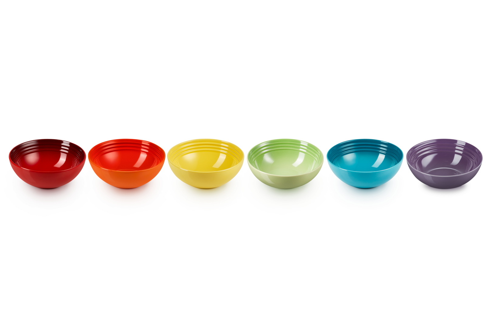 Stoneware Rainbow Set of 6 Cereal Bowls