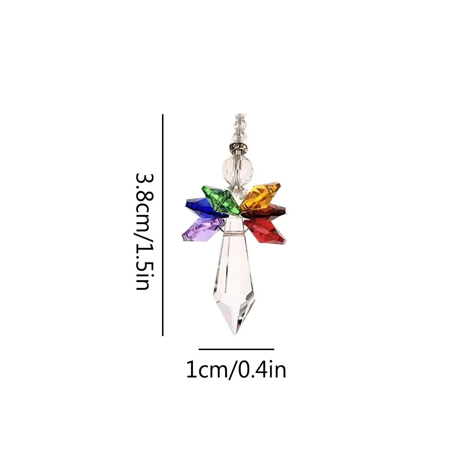 HULIANFU Modern Rainbow Crystal Angel Chakra Suncatcher Charm Window Door Wind Chimes Living Room Hanging Decorations Car Pendant - Deanwangkt