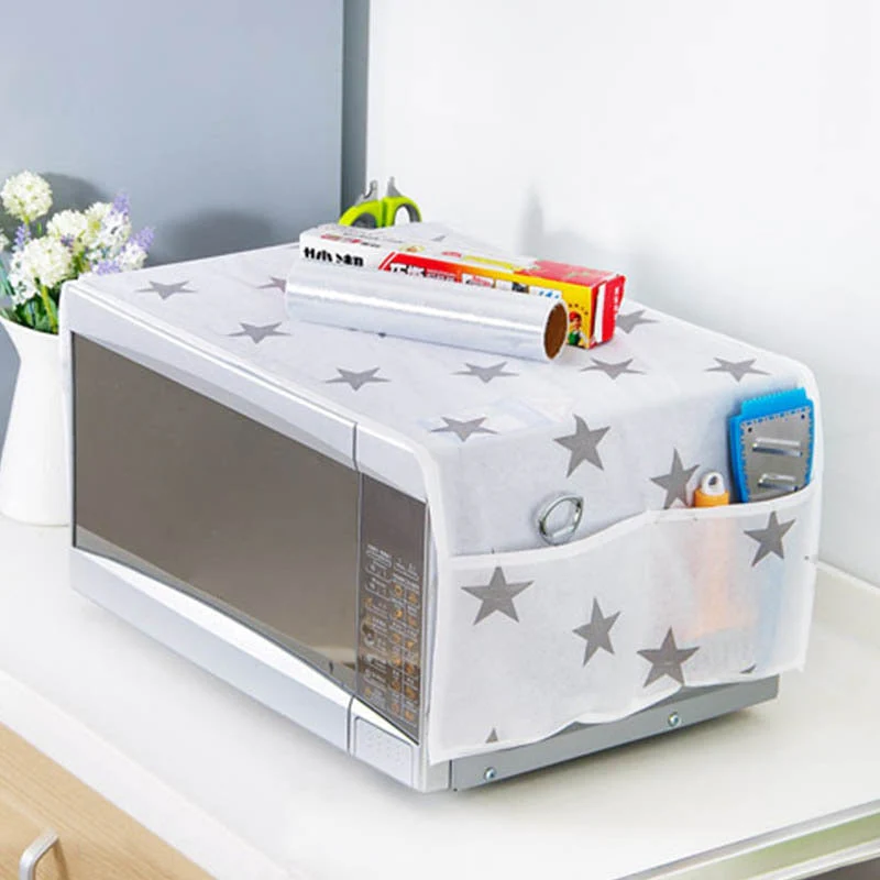 HULIANFU Waterproof 1pcs Grease Proofing Storage Bag Kitchen Accessories Double Pockets  Dust Covers Microwave Cover Microwave Oven Hood - Deanwangkt