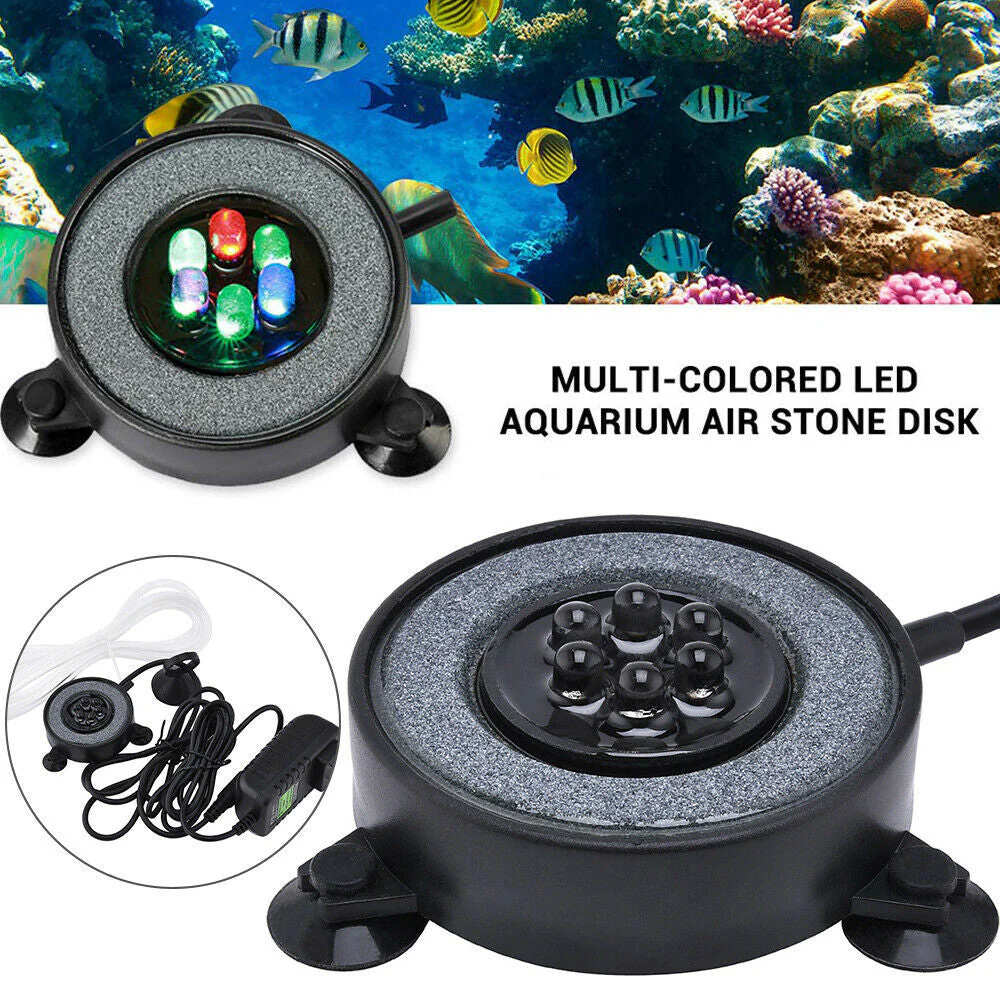 HULIANFU Underwater Submersible Fish Tank Light Color Changing LED Air Bubble Light Aquarium Air Bubble Lamp Making Oxygen for Fish Tank - Deanwangkt
