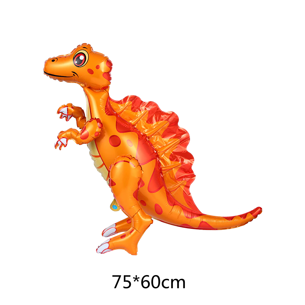 HULIANFU Large 4D Walking Dinosaur Foil Balloons Jungle Animal Boys Birthday Party Decors Jurassic  Standind Dragon Kids Toys Air Globos - Deanwangkt