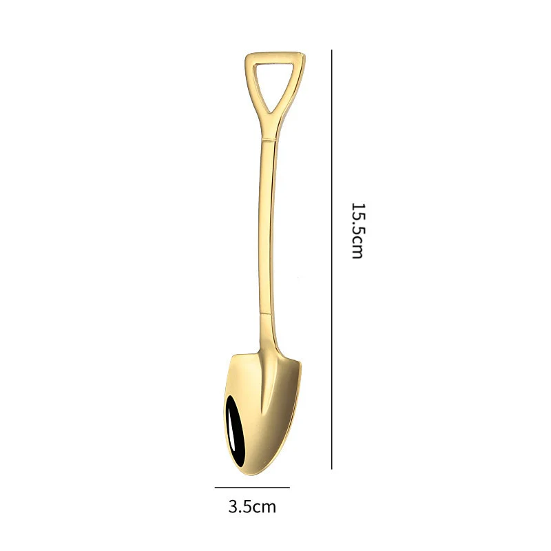 HULIANFU Shovel Spoon Stainless Steel Teaspoon For Coffee Spoon Fruit Ice Cream Dessert Scoop Kitchen Accessories Wedding Christmas Gift - Deanwangkt