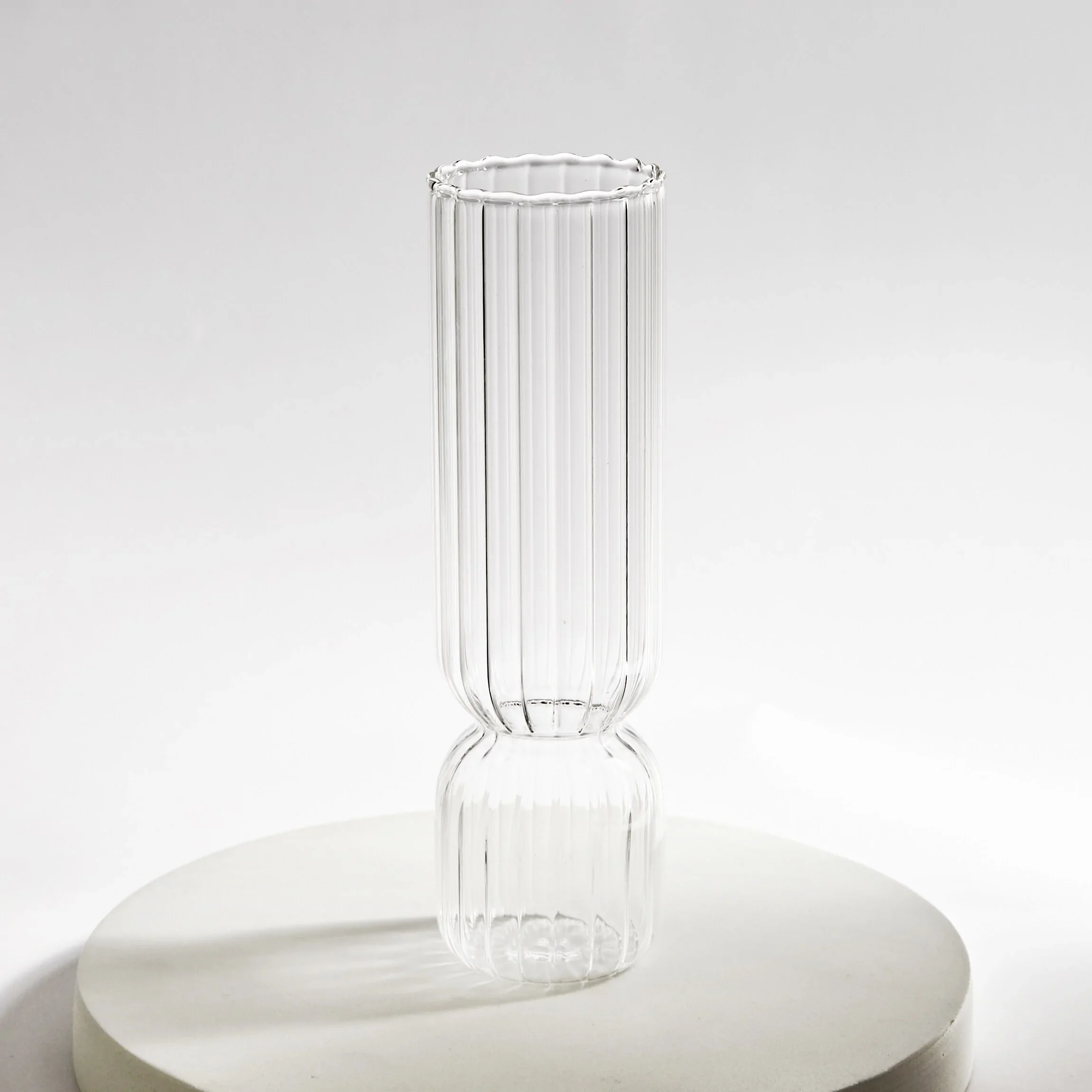 HULIANFU Nordic Glass Vase Small Glass Vases Flower Arrangement Home Decoration Accessories Modern Living Room Glass Ornament - Deanwangkt