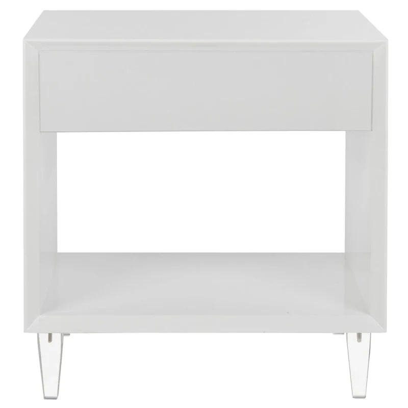 Couture Myrthe Eglomise Side Table- White - 24 W x 18 L x 25 H - 24Wx18Dx25H