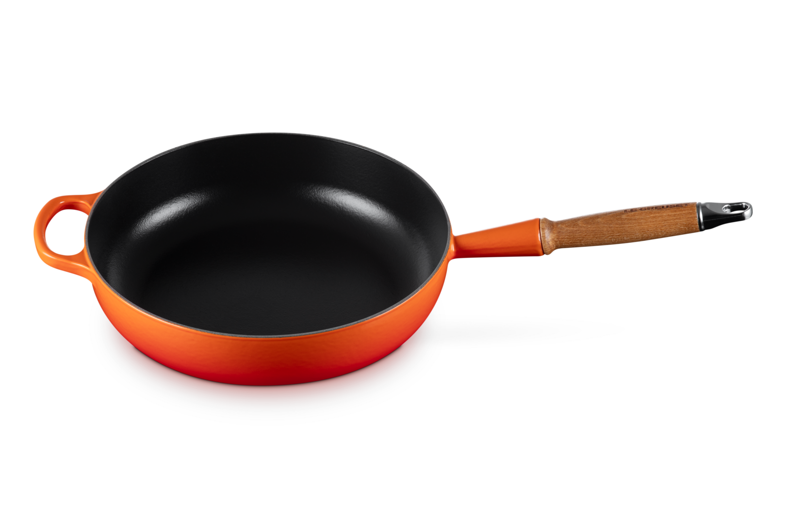 Cast Iron Sauté Pan with Wooden Handle