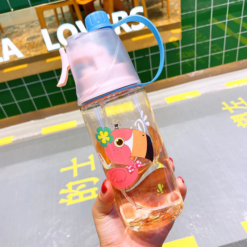 HULIANFU New 400/600Ml 3 Color Solid Plastic Spray Cool Summer Sport Water Bottle Portable Climbing Outdoor Bike Shaker My Water Bottles - Deanwangkt
