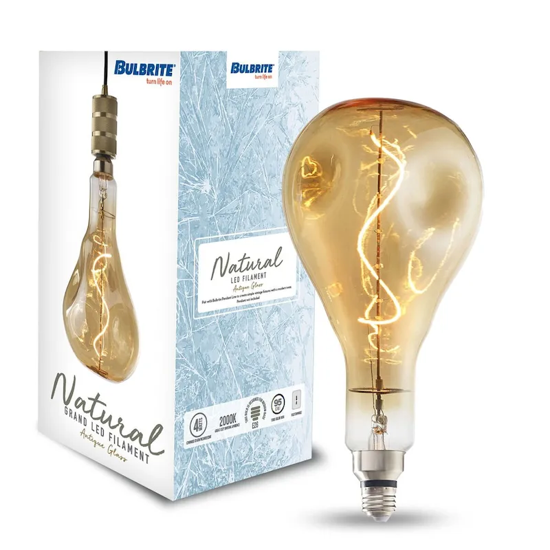 Bulbrite Single 4 Watt Dimmable Antique Grand Nostalgic Droplet Medium (E26) LED Bulb - Amber Light