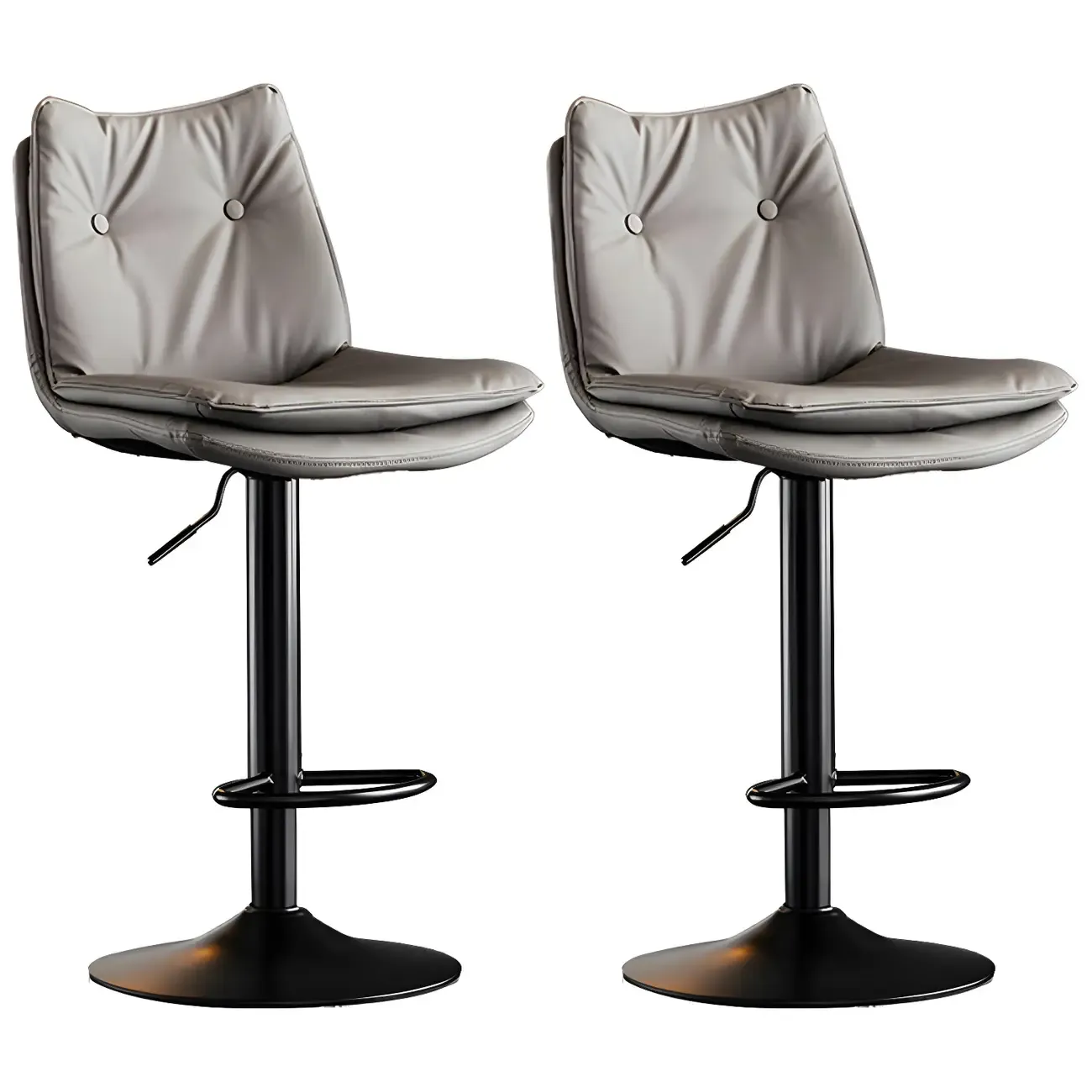 Modern Adjustable Leather Swivel Bar Stools