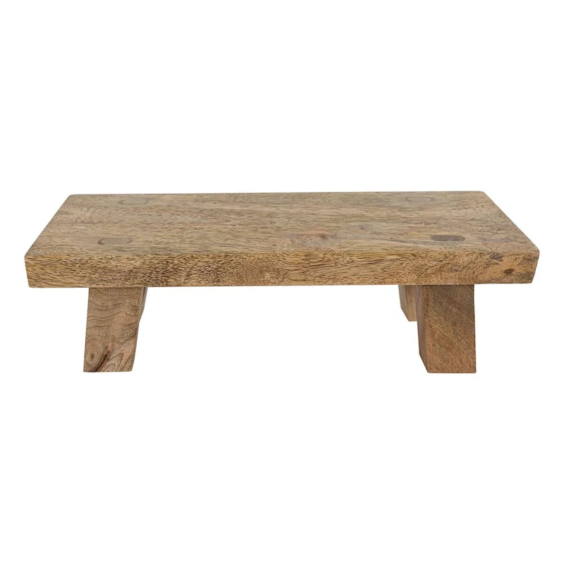 Foreside Home & Garden Footed Stool Mango Wood Riser - 13.5 x 4.5 x 4 H