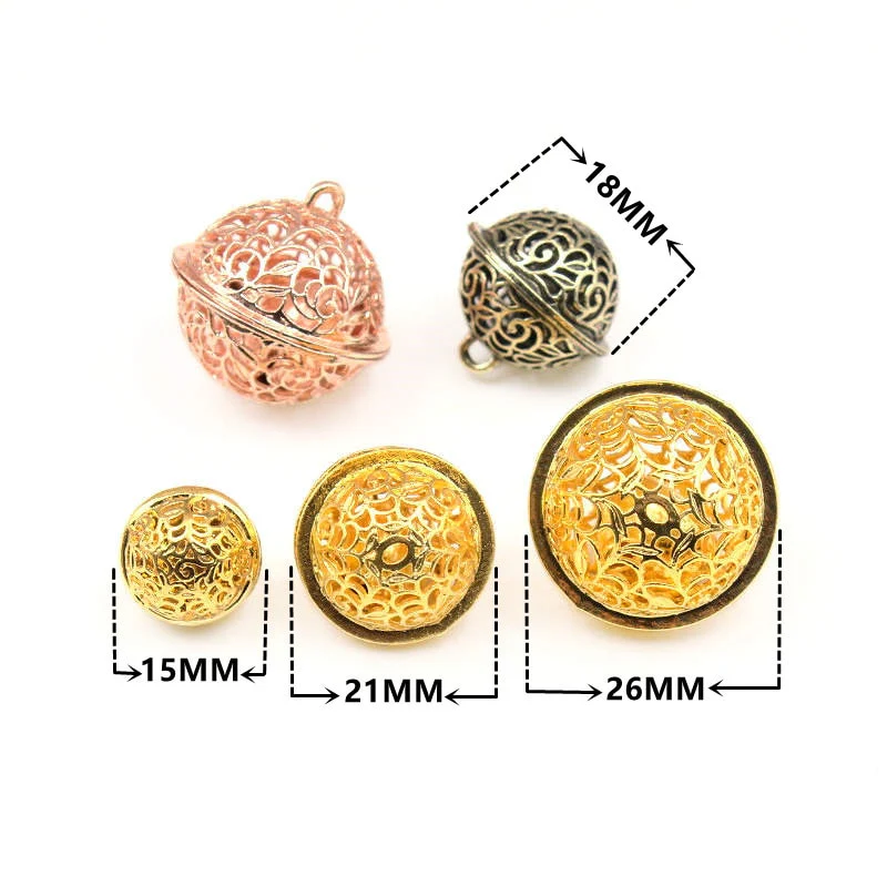 HULIANFU 2026  5Pcs Hollow Metal Jingle Bells Christmas Tree Decoration Family Craft Ornaments DIY Handmade Earrings Accessories Material - Deanwangkt