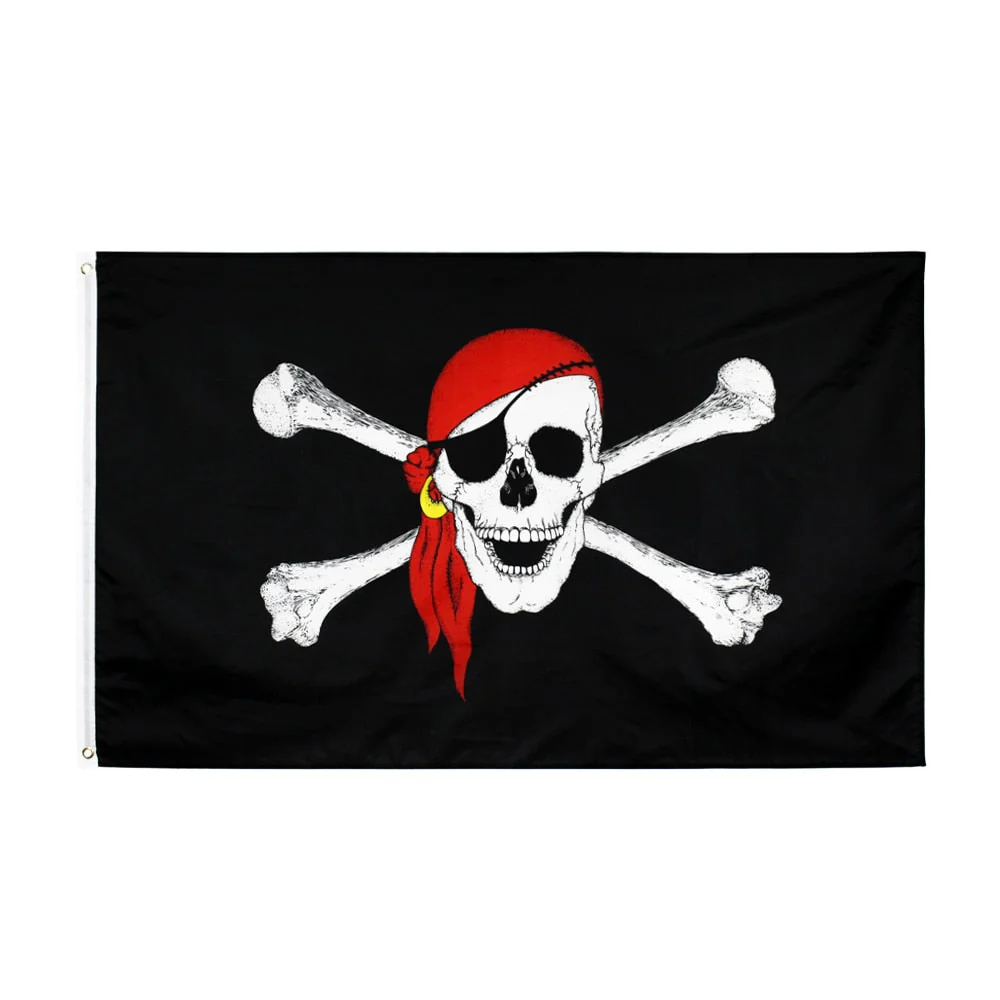 HULIANFU   Yehoy hangiing 90x150cm Skull and Cross Crossbones Sabres Swords Jolly Roger pirate Dead Man  Chest Flags - Deanwangkt