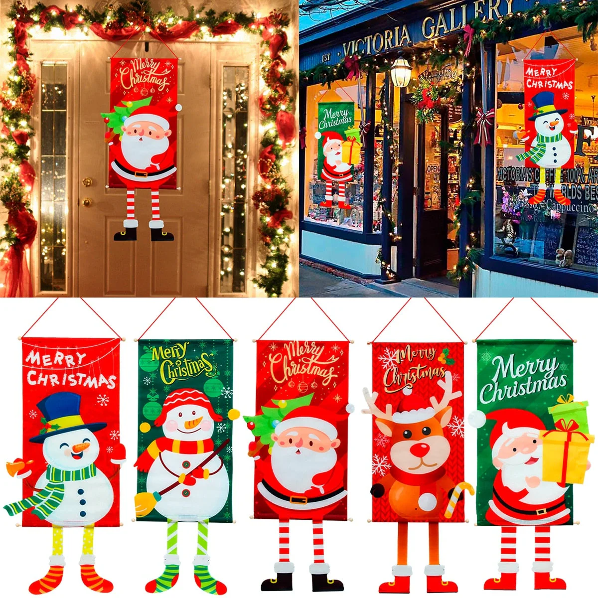 HULIANFU Merry Christmas Hanging Flag Christmas Decorations For Home Door Christmas Ornaments Xmas Gifts Navidad Decor 2026  New Year - Deanwangkt