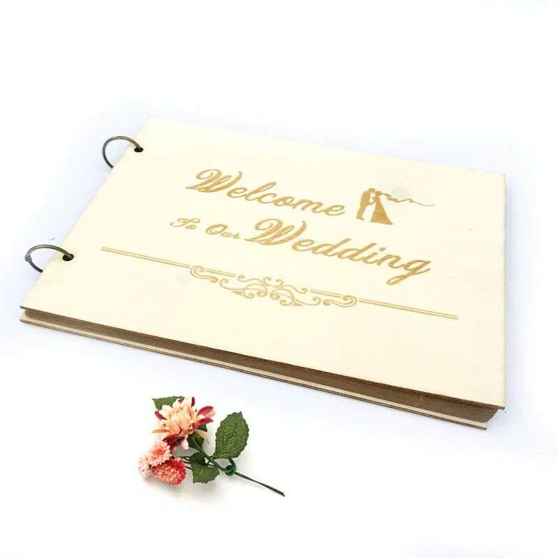 HULIANFU New Wooden Wedding Guestbook Reception Book Sign-in Book Personalized Mr. and Mrs. Photo Frame Wedding Decoration Supplies - Deanwangkt
