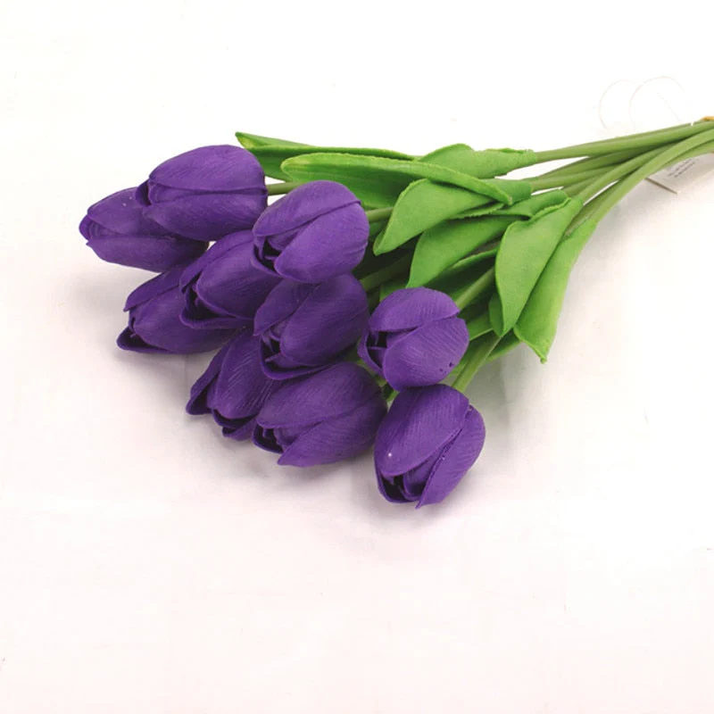 HULIANFU 2026  10PCS Artificial Flowers Garden Tulips Real Touch Flowers Tulip Bouquet Decor Mariage for Home Wedding Decorations Fake Flower - Deanwangkt