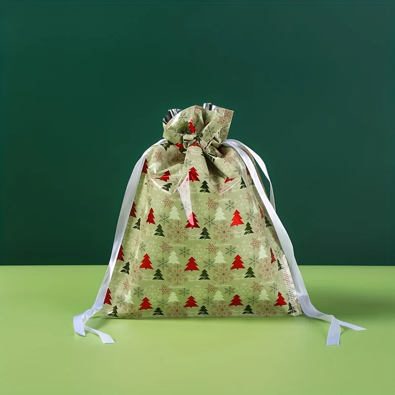 15pcs Christmas Gift Bag Set - Festive & Reusable, Assorted Styles with Drawstring Closure for Holiday Presents - Deanwangkt