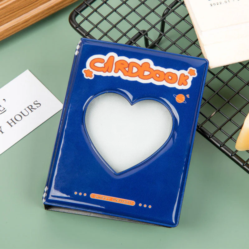HULIANFU Kpop Card Binder 3inch Photo Album Hollow Love Heart Model Photocard Holder Plaid Album Instax Mini Album For Cards Collect Book - Deanwangkt