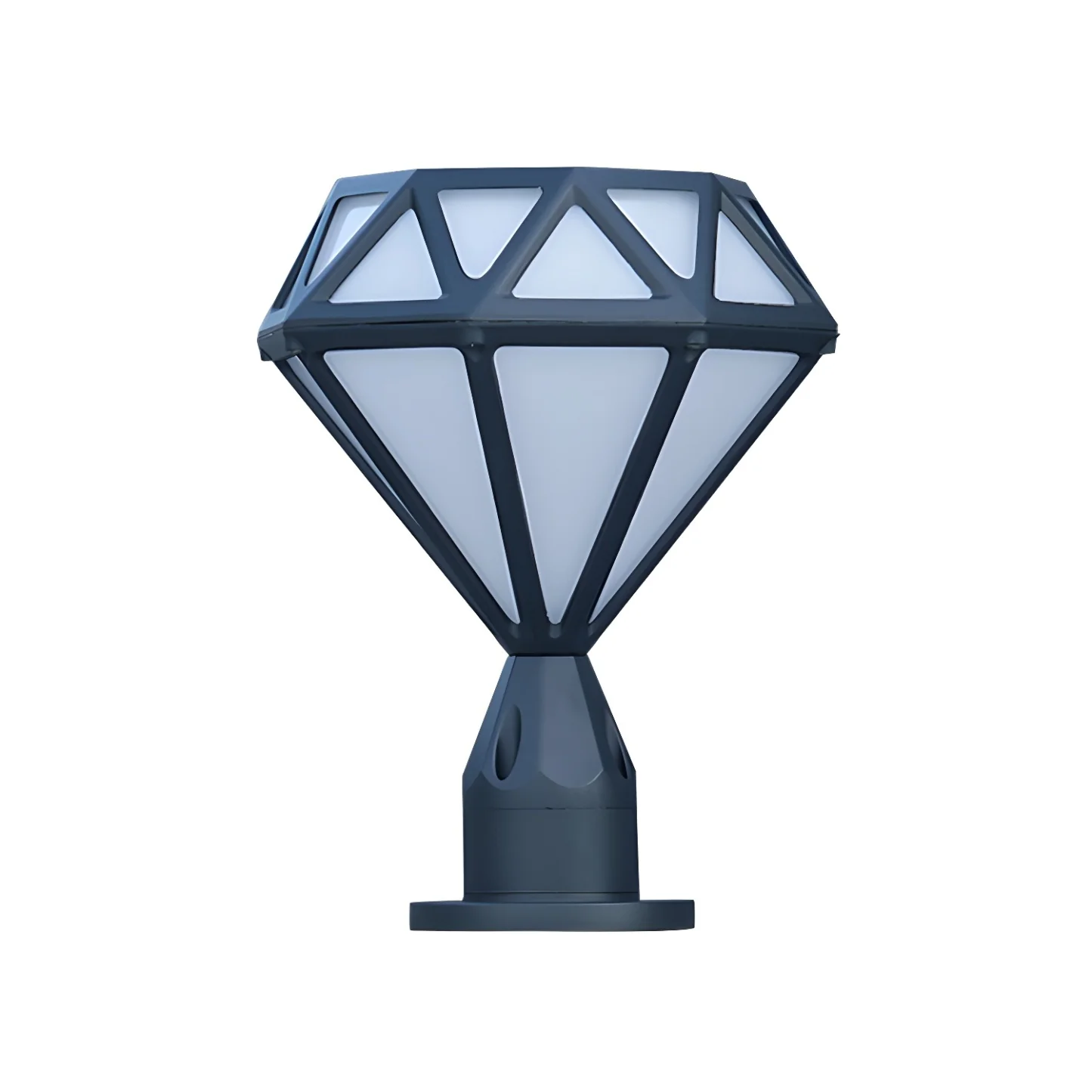Black Metal Diamond-Design Post Cap Light