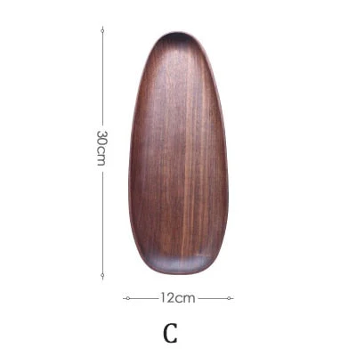 HULIANFU Whole Wood lovesickness Wood Irregular Oval Solid Wood Pan Plate Fruit Dishes Saucer Tea Tray Dessert Dinner Plate Tableware Set - Deanwangkt